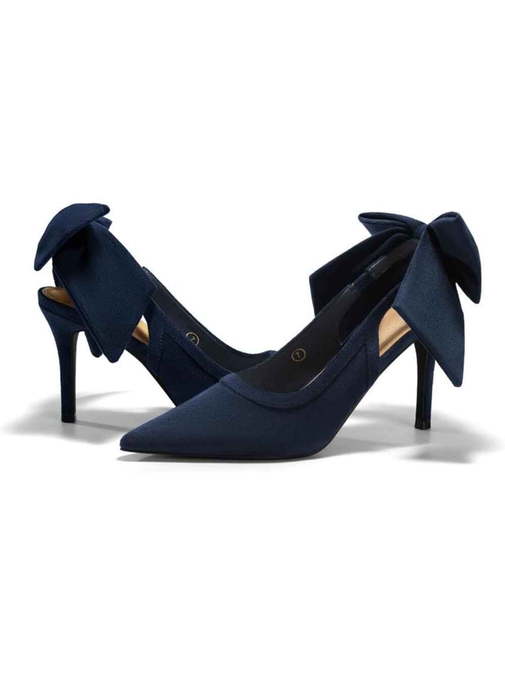 Chic Women's Slingback High Heels with Bow, Closed Pointed Toe, Lace Detail